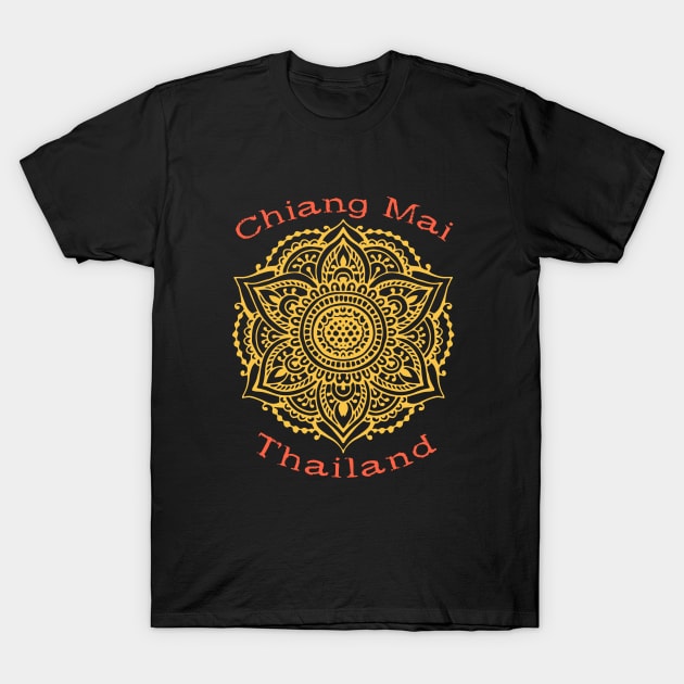 Chiang Mai Thailand Mandala Thai Digital Nomad T-Shirt by Pine Hill Goods